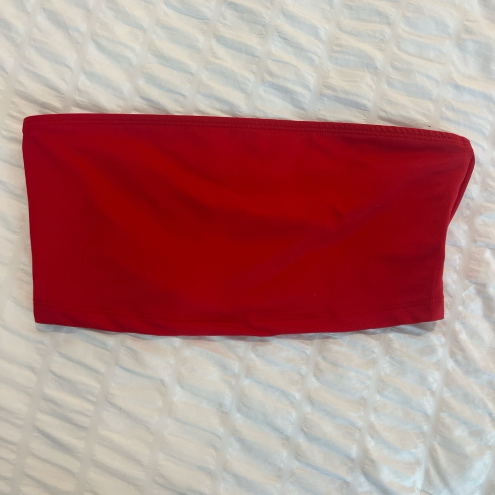 SHEIN Bold Red Bandeau Top